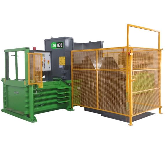 H70 horizontal balers with cage and bin lift