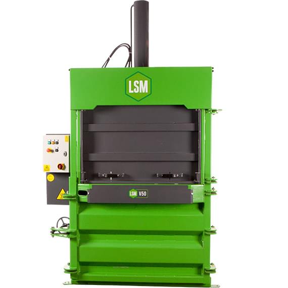 LSM V50 mill size baler with guillotine door