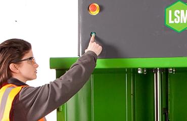 V8 baler compactor with low voltage user controls for safety
