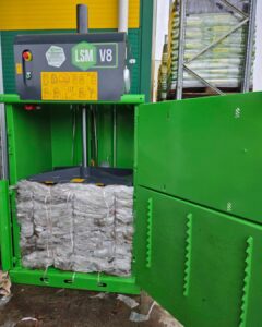V8 Baler with bale inside